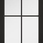 Internal Black Clear Glazed Astoria Pre-Finished Door Industrial Style
