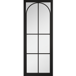 Internal Black Clear Glazed Astoria Pre-Finished Door Industrial Style