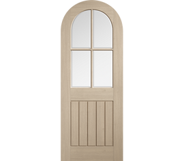Internal Blonde Oak Mexicano Arched Clear Glazed Pre-Finished Door