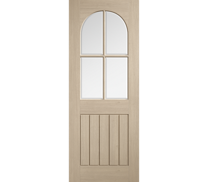 Internal Blonde Oak Mexicano Arched Square Top Clear Glazed Door
