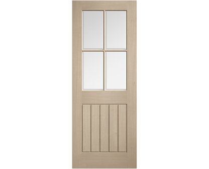 Internal Blonde Oak Mexicano Clear Bevelled 4L Glazed Pre-Finished Door