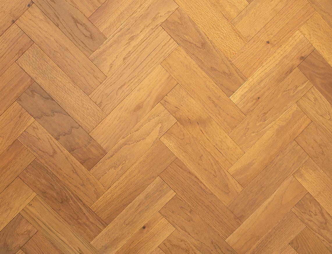 Liberty Wood Herringbone Real Wood 10mm Engineered Flooring Golden Oak Brushed UV Oiled