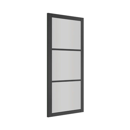Deanta Camden Prefinished Internal Black Door With Clear Glass