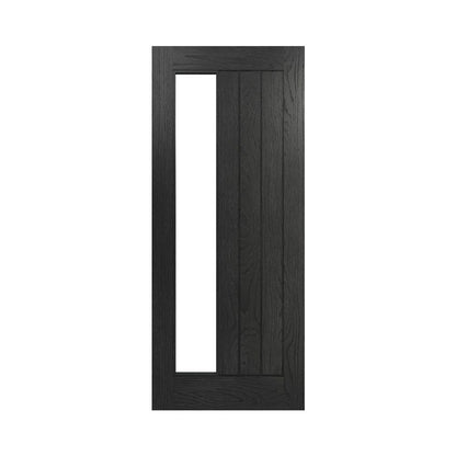 Deanta Ely 1SL Brushed Black Oak Internal Door with Glass