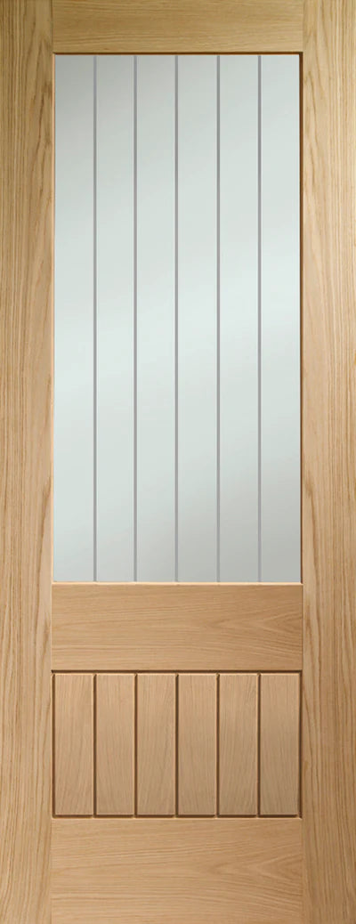 XL Joinery Internal Original Oak Pre-Finished Suffolk 2XG (Clear Etched Glass)
