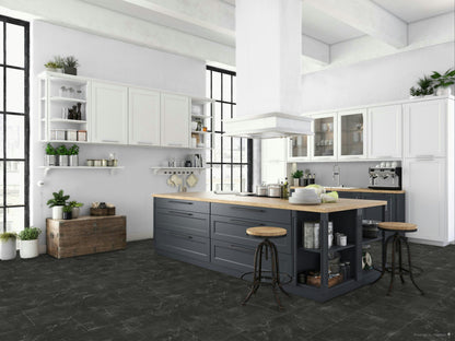 Liberty Falquon Stone Botticino Dark Tile High Gloss 8mm Laminate Flooring