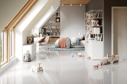 Liberty Falquon Stone White High Gloss Tile High Gloss 8mm Laminate Flooring