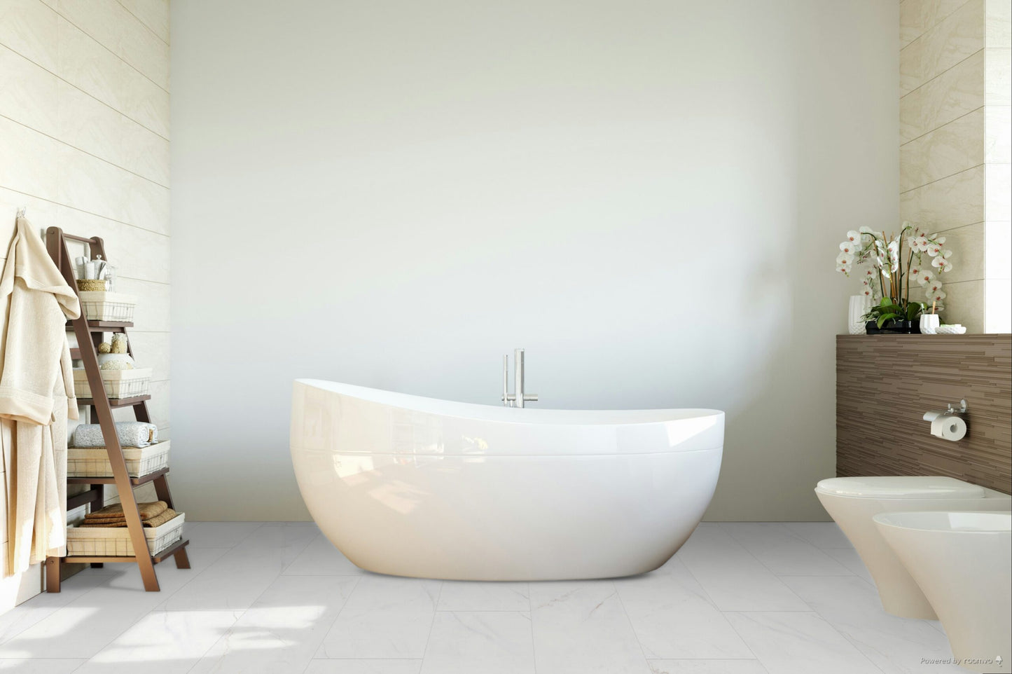 Liberty Falquon Stone Marmorata Chiara Tile High Gloss 8mm Laminate Flooring