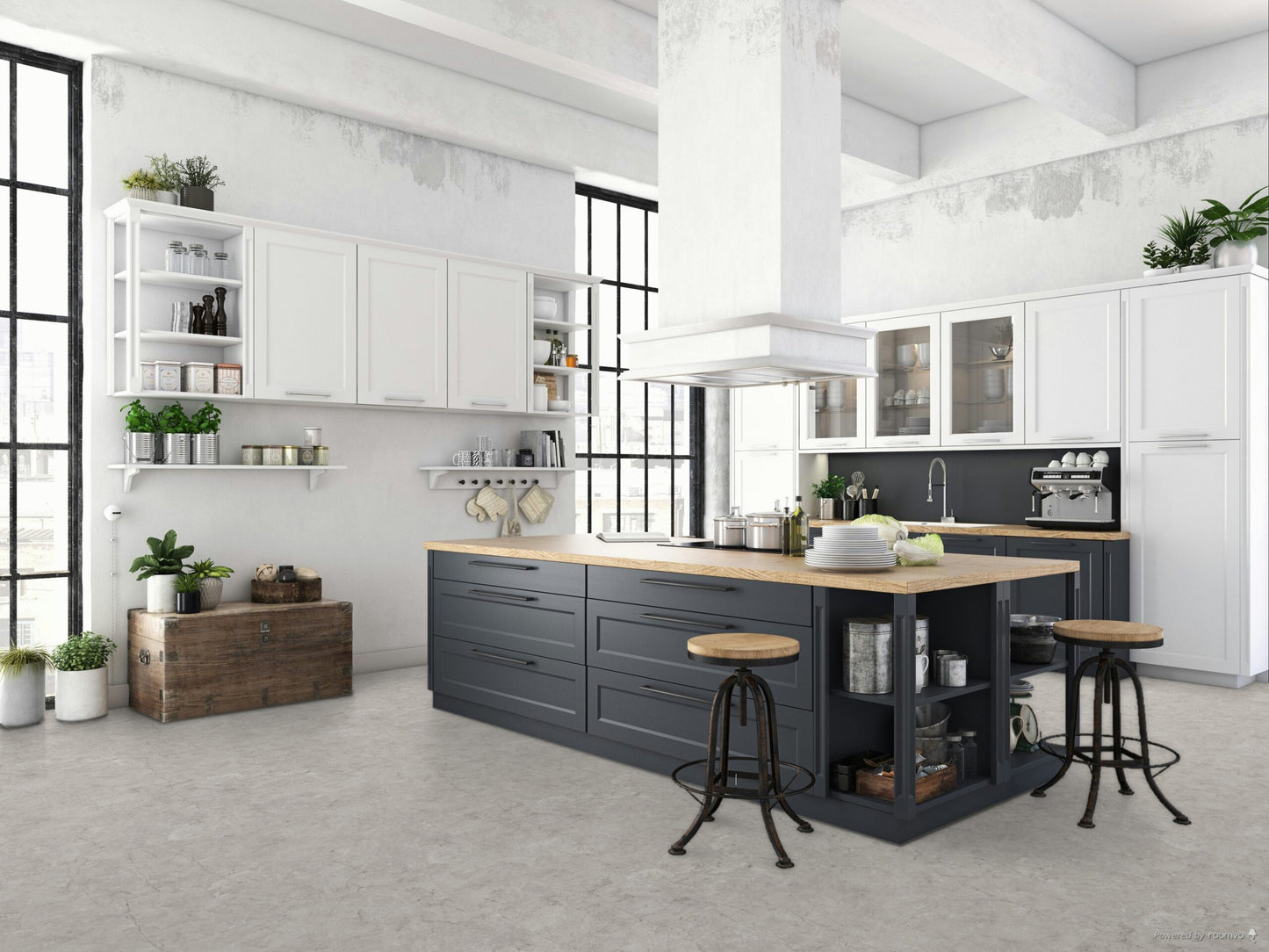 Falquon Stone Toscano Chiaro Natural Stone Tile High Gloss 8mm Laminate Flooring