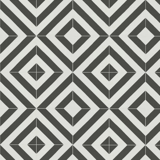 Faus Retro Black & White Pattern S185210 8mm Laminate Flooring