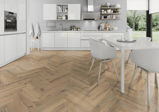 Liberty Sienna Florence Oak Herringbone 14mm Engineered Wood Flooring 90mm