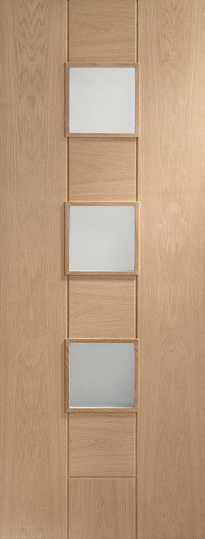 Internal Oak Messina Door Glazed With Obscure Glass
