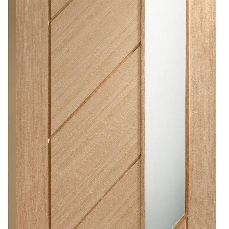 Internal Oak Monza Door Glazed With Obscure Glass