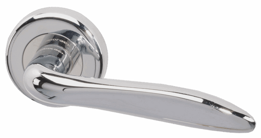 Danube Fire Door Handle Pack Chrome/Satin Chrome with 65mm Latch