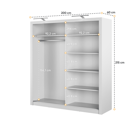 Liberty Idea ID-16 Sliding Door Wardrobe 200cm