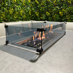 Liberty Luxury Beige Rattan Garden Corner Rising Sofa Set With Fire Pit