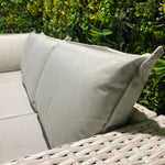Liberty Luxury Beige Rattan Garden Corner Rising Sofa Set With Fire Pit