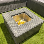 Liberty Rattan Garden Corner Grey Sofa Set With Ice Bucket Coffee Table Feature