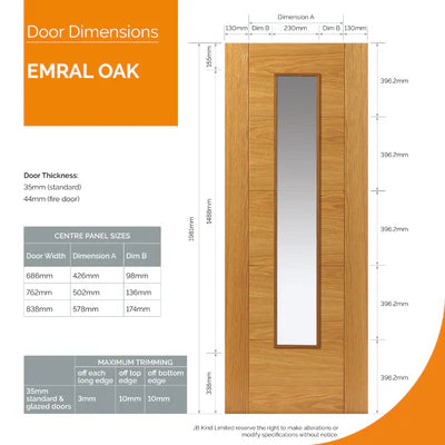 Liberty Internal White JB Kind River Oak Emral Door