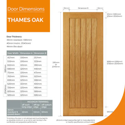 Internal Oak River Pre-finished Oak Thames Door