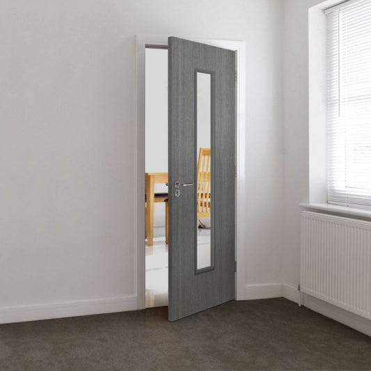 Liberty Internal Pintado Grey Clear Glazed Door Pre-Finished