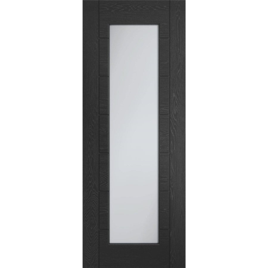 XL Joinery Internal Black Door Palermo Glazed Door With Clear Glass Fully Finished
