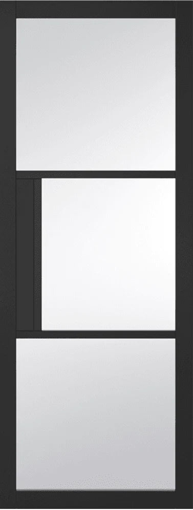 Internal Black Pre-Finished Tribeca 3L Clear Glazed Door