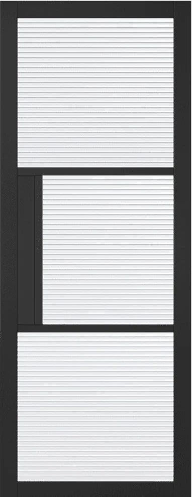 Internal Black Pre-Finished Tribeca 3L Reeded Glass Door