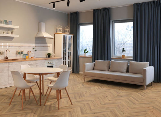 Liberty Lignum Core Ranch Oak Herringbone SPC Rigid Vinyl Flooring