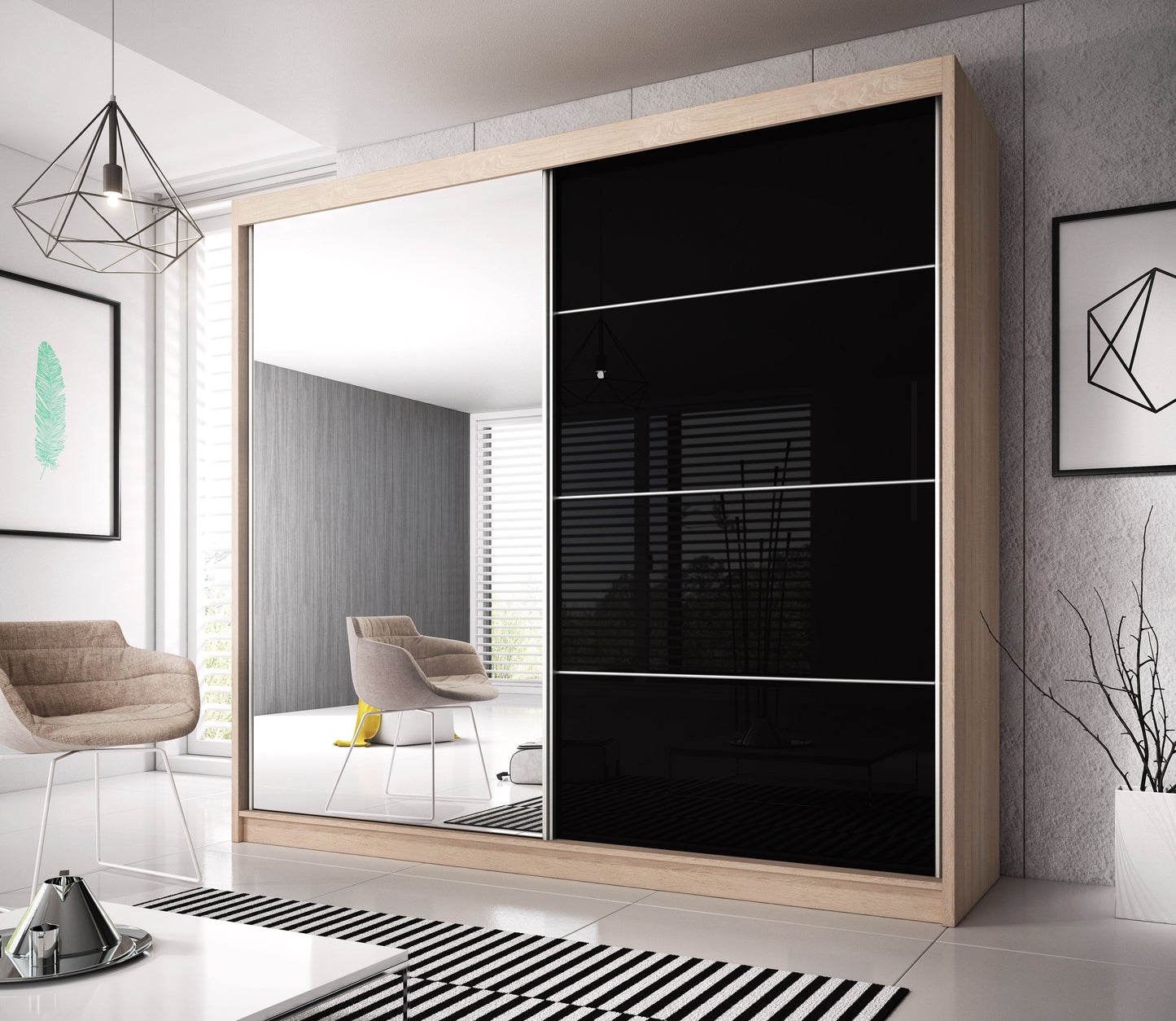 Liberty Multi 31 Sliding Mirror Door Wardrobe 233cm
