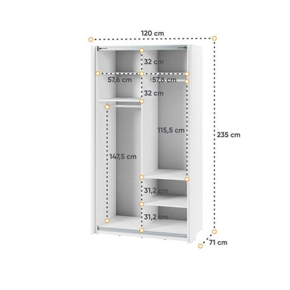 Liberty Maxi MX-01 Sliding Door Wardrobe 120cm