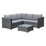 Liberty Rattan Garden Corner Grey Sofa Set With Ice Bucket Coffee Table Feature