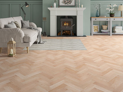Liberty Wood Herringbone Real Wood 10mm Engineered Flooring Natural Oak Unfinished