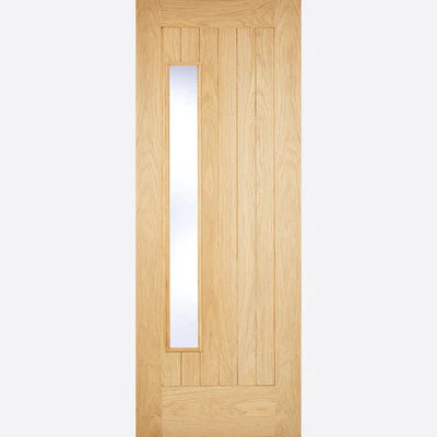 External Oak Newbury Glazed Door Double Glazed Frosted Glass