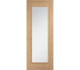 Internal Oak Carini 1L Clear Glazed Pre-Finished Door