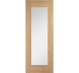 Internal Oak Carini 1L Clear Glazed Unfinished Door