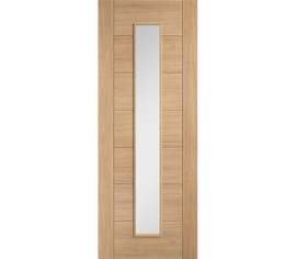 Internal Oak Carini Long Light Glazed Unfinished Door