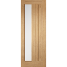Internal Oak Mexicano Clear Glazed Offset Pre-Finished Door