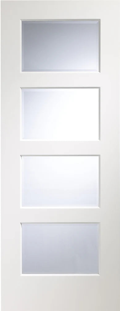 XL Joinery Prefinished White Severo Clear Bevelled Glass