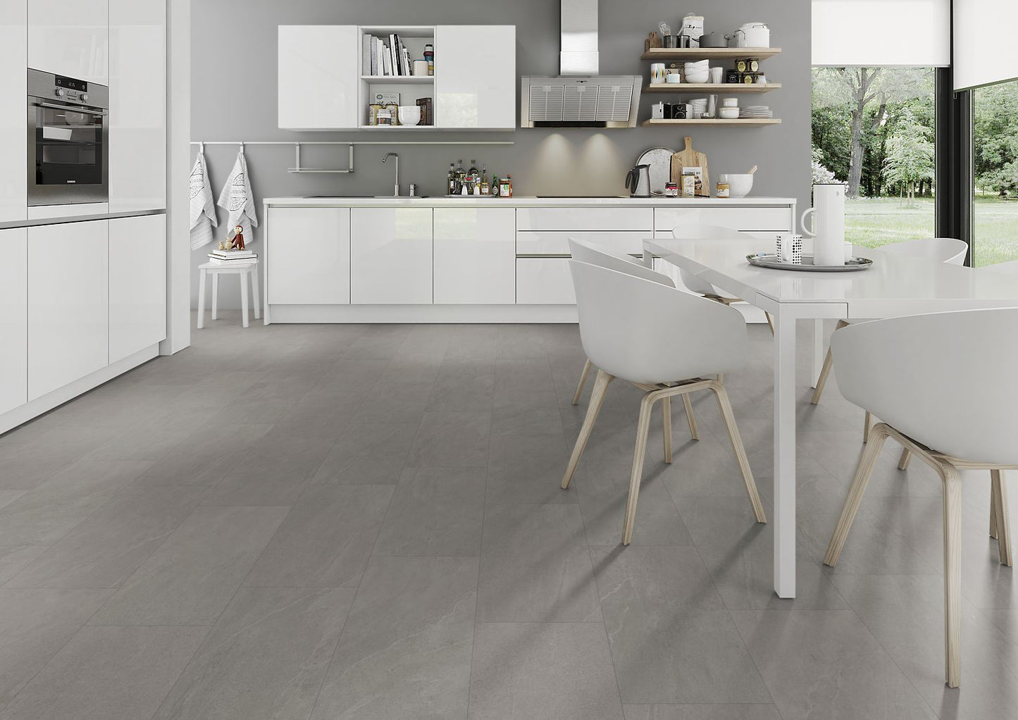 Liberty Lignum Core Tile Light Grey Slate SPC Rigid Vinyl Flooring