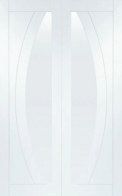 Internal Salerno White Primed Clear Glazed Pair
