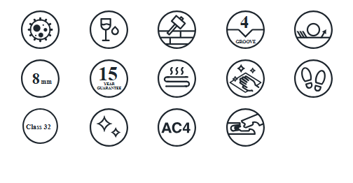 Liberty Falquon Stone Botticino Dark Tile High Gloss 8mm Laminate Flooring