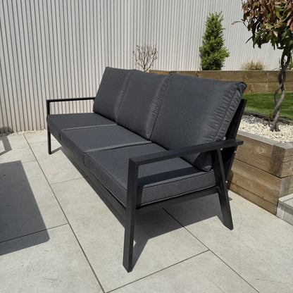 Liberty Sienna Aluminium Grey Garden Sofa Dining Set With Firepit