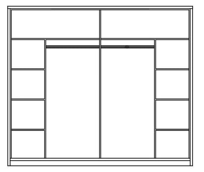 Togo 12 Sliding Door Wardrobe 230cm