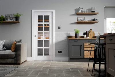 Internal White Moulded SA 10L Clear Glazed Door