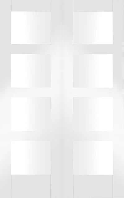 Internal White Primed Shaker 4L Clear Glazed Pair