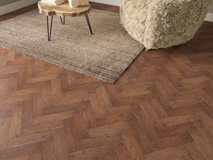 Liberty Wood Herringbone Real Wood 10mm Engineered Flooring Dark Oak Brushed Lacquered Finish