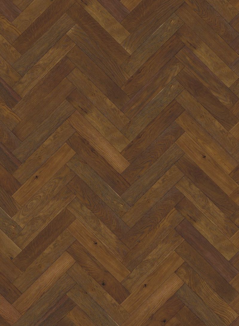 Lignum Strata Herringbone Oak Double Smoked & Brushed Real Wood Flooring 90mm