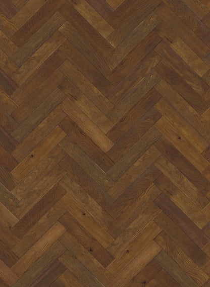 Lignum Strata Herringbone Oak Double Smoked & Brushed Real Wood Flooring 90mm