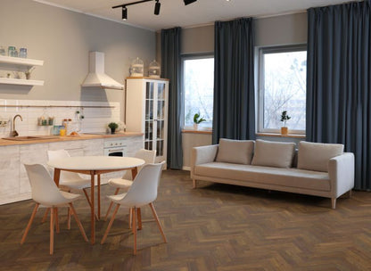 Lignum Strata Herringbone Oak Double Smoked & Brushed Real Wood Flooring 90mm